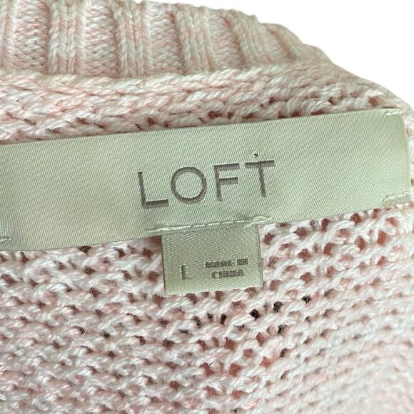 Loft Sweater Womens L Pastel Striped V-Neck Pullover Boho Preppy Slouchy Casual - Picture 3 of 11